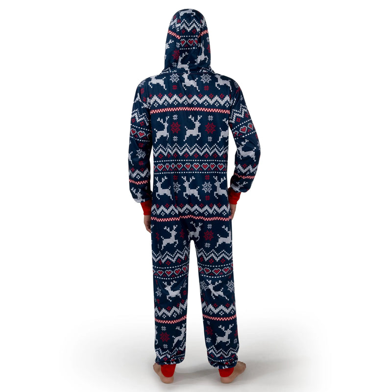 Adults Christmas Hooded Pajamas, Men Loose Christmas Pajamas