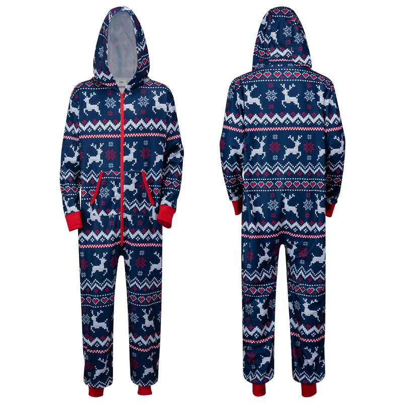 Adults Christmas Hooded Pajamas, Men Loose Christmas Pajamas