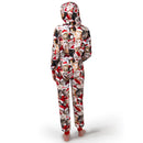 Adults Cute Cat Print Christmas Hooded Pajamas with Pockets