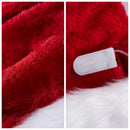 Adults Light-up Christmas Santa Elf Hats with Pom Poms and Colorful Lights