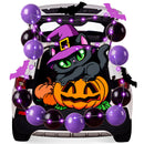 JOYIN Black Cat Trunk-or-Treat Car Decoration Kit for SUV – Halloween Set with Glowing Pumpkin & Bats