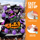 JOYIN Black Cat Trunk-or-Treat Car Decoration Kit for SUV – Halloween Set with Glowing Pumpkin & Bats