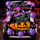 JOYIN Black Cat Trunk-or-Treat Car Decoration Kit for SUV – Halloween Set with Glowing Pumpkin & Bats