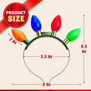 Christmas 1 Pack LED Light Up Bulb Headband with 4 Colorful LED Bulbs, 6 Flashing Modes