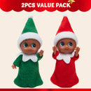 Christmas 2PCS Tiny Elf Doll Christmas with 1 red and 1 Green elf