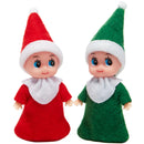 Christmas 2Pcs Tiny Elf Doll Christmas with 1 red and 1 Green elf Doll