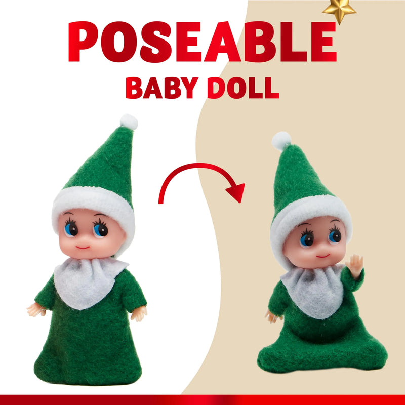 Christmas 2Pcs Tiny Elf Doll Christmas with 1 red and 1 Green elf Doll