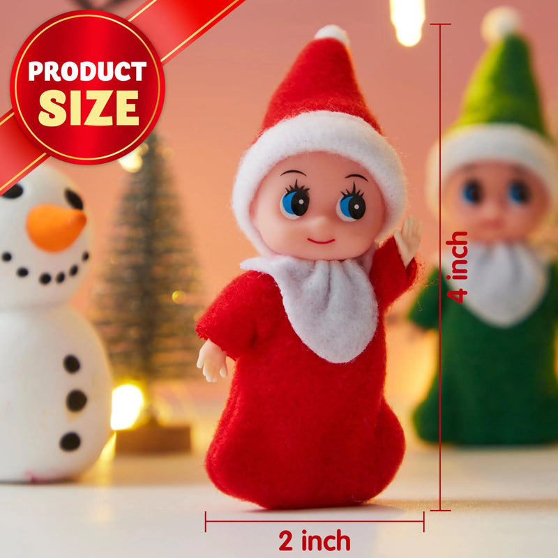 Christmas 2Pcs Tiny Elf Doll Christmas with 1 red and 1 Green elf Doll