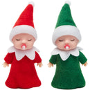 Christmas 2Pcs Tiny Elf Doll with 1 red and 1 Green elf Doll with Teat