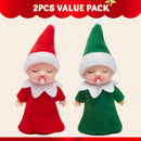 Christmas 2Pcs Tiny Elf Doll with 1 red and 1 Green elf Doll with Teat