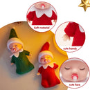 Christmas 2Pcs Tiny Elf Doll with 1 red and 1 Green elf Doll with Teat