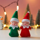 Christmas 2Pcs Tiny Elf Doll with 1 red and 1 Green elf Doll with Teat