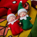 Christmas 2Pcs Tiny Elf Doll with 1 red and 1 Green elf Doll with Teat