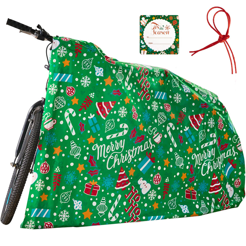 Christmas Bicycle Bag 60in x 72in, Jumbo Gift Bag for Xmas Season