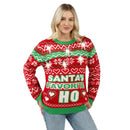 Christmas Funny Santa Pullover Long Sleeve Ugly Sweater with Candy Cane Light Bulbs