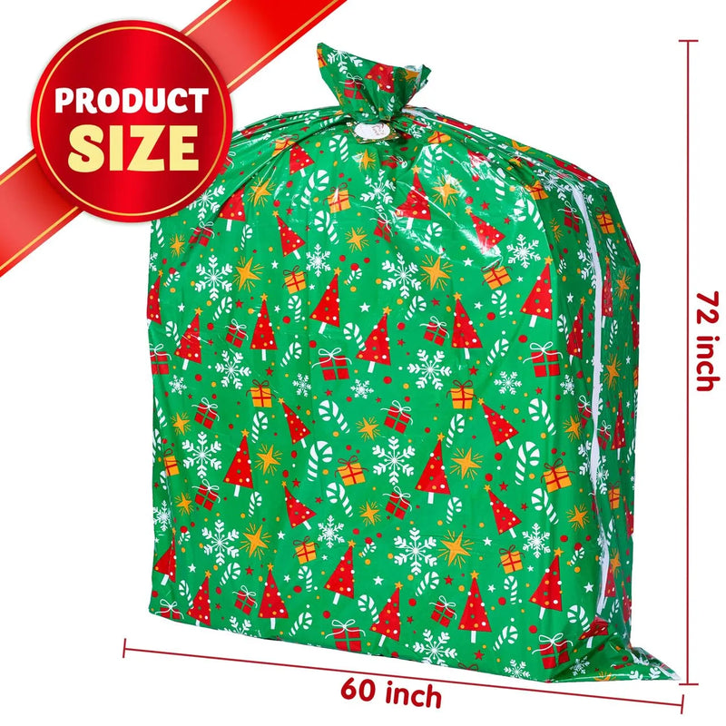 Christmas Jumbo Green Bike Gift Bag 72”x60inPlastic Xmas Gift