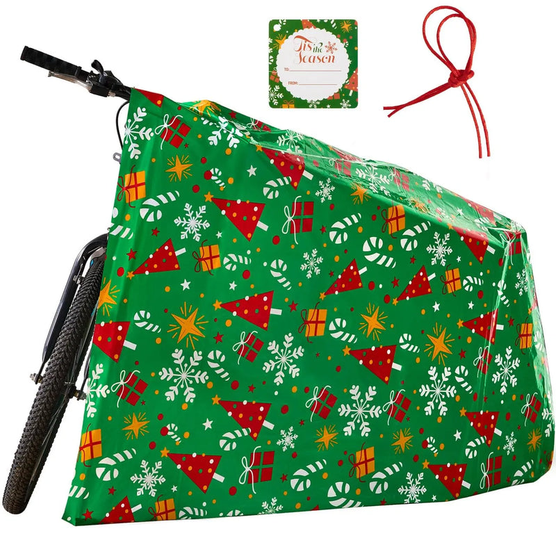 Christmas Jumbo Green Bike Gift Bag 72”x60inPlastic Xmas Gift
