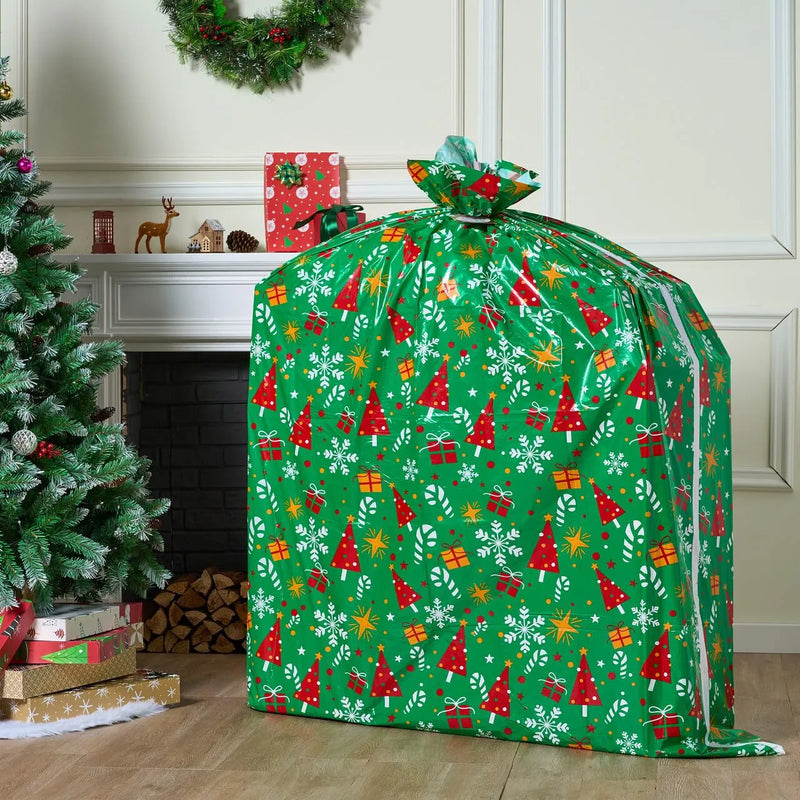Christmas Jumbo Green Bike Gift Bag 72”x60inPlastic Xmas Gift