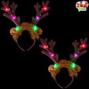 Christmas Light Up Cute reindeer headband Adult Kids Xmas Accessories