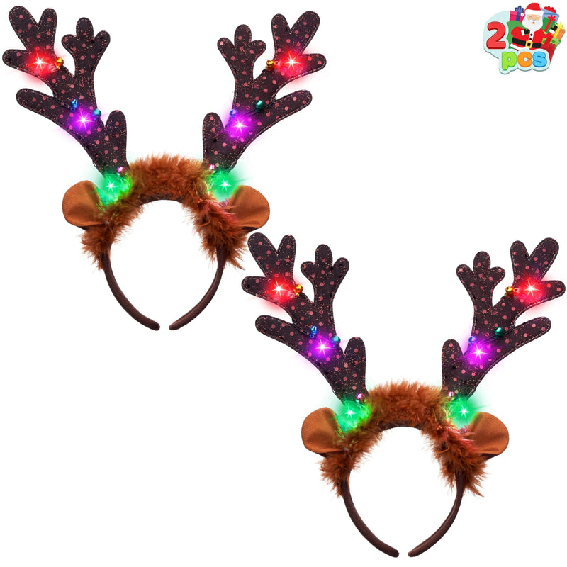 Christmas Light Up Cute reindeer headband Adult Kids Xmas Accessories