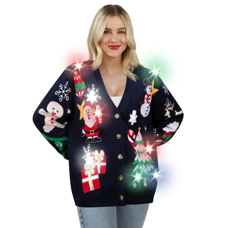 Christmas Light Up Rudolph Reindeer Jumper Women's Ugly Sweater