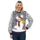 Christmas Novelty LED Light Up Women Snowman Ugly Sweater