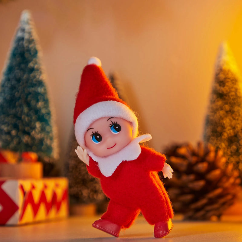 Christmas Red Tiny Soft Plush Elf Doll for Christmas Decor
