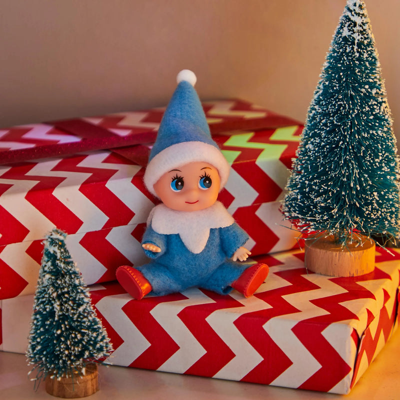 Christmas Soft Plush BlueTiny Elf Doll for Christmas Decor