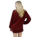 Christmas Ugly Sweater Dress, 3D Snowman Women Turtleneck Loose Sweater