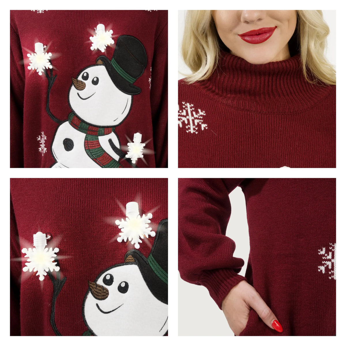 ugly sweater dresses christmas Christmas Ugly Sweater Dress, 3D Snowman Women Turtleneck Loose Sweate