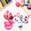 28Pcs Dessert Squishy Toys Keychains with Kids Valentines Cards