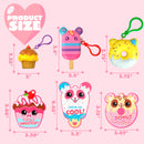28Pcs Dessert Squishy Toys Keychains with Kids Valentines Cards