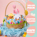 Easter Wooden Basket with Liner, Portable Wood Buckets with Folding Handle
