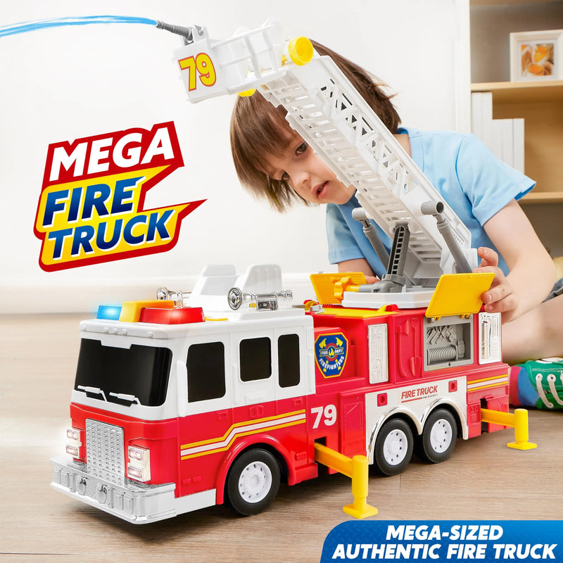 Extra Large Size Fire Truck Toys for Boys with 33-inch Ladder Gift For Boys 3+