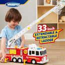 Extra Large Size Fire Truck Toys for Boys with 33-inch Ladder Gift For Boys 3+