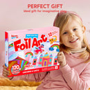 Foil Art Kit for Kids Foam Stickers, Creative Travel Toys and Birthday Gifts