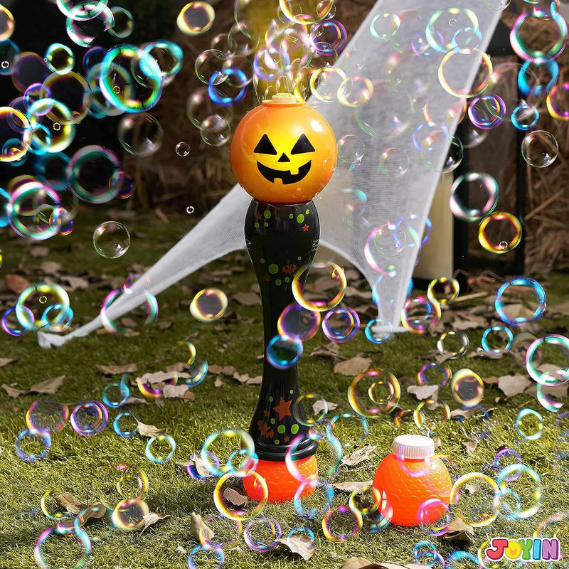 JOYIN Halloween Glowing Automatic Pumpkin Bubble Blower Wand