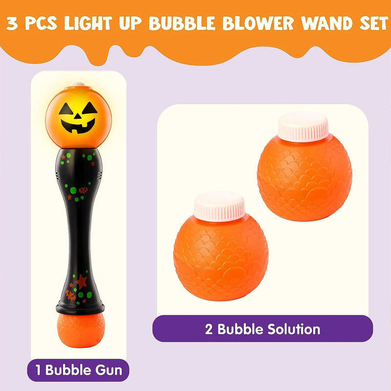 JOYIN Halloween Glowing Automatic Pumpkin Bubble Blower Wand