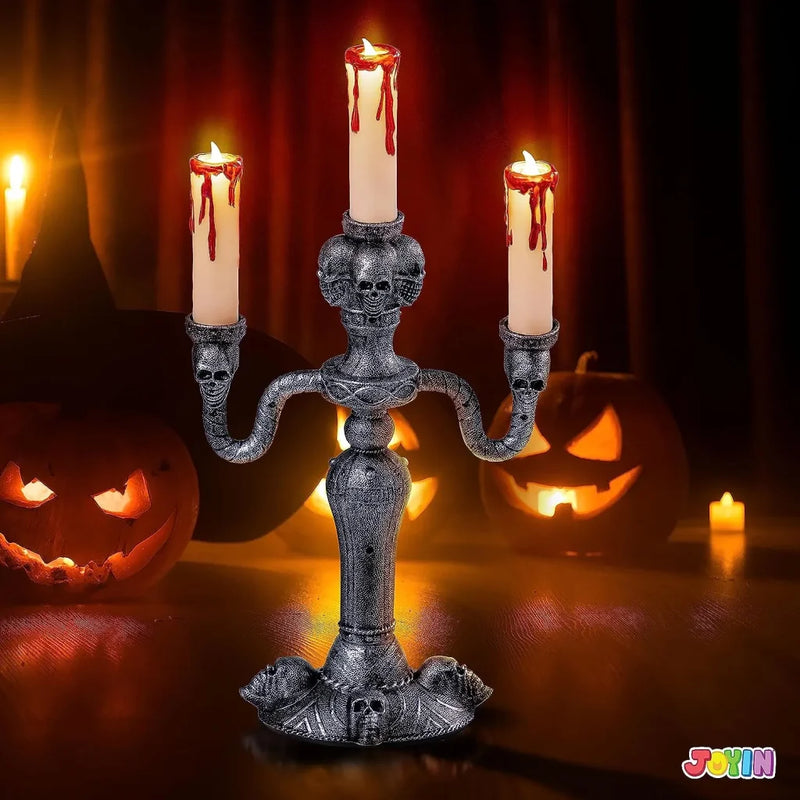 LED Halloween Candelabra Candles with 6-Hour Timer