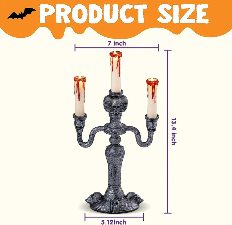 LED Halloween Candelabra Candles with 6-Hour Timer