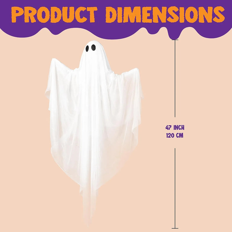 Halloween  47in Hanging Spooky White LED Light Ghost