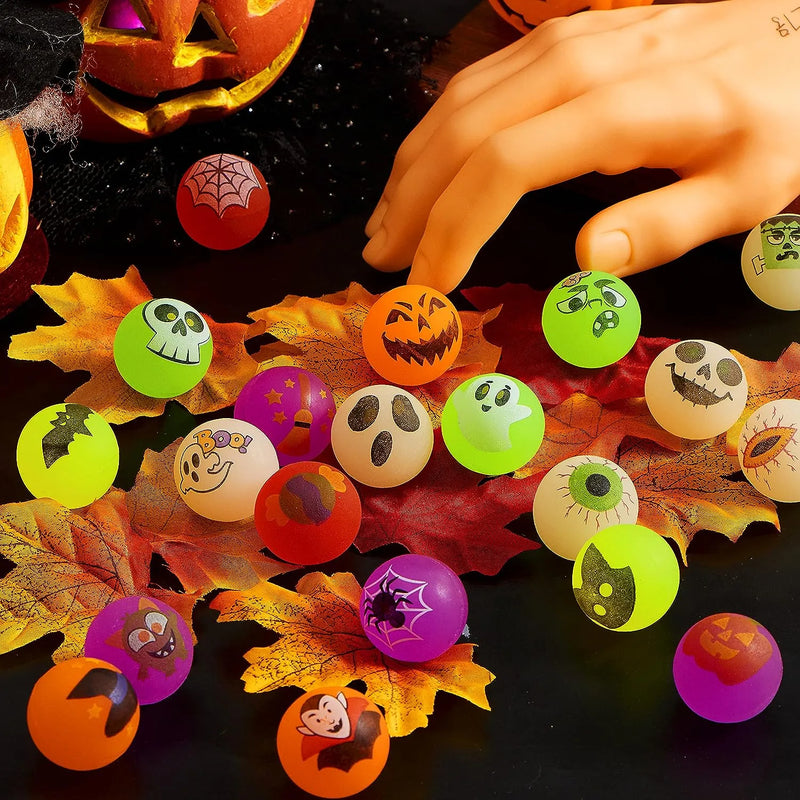 Halloween Character Glow in The Dark Bouncy Balls, 144 Pcs
