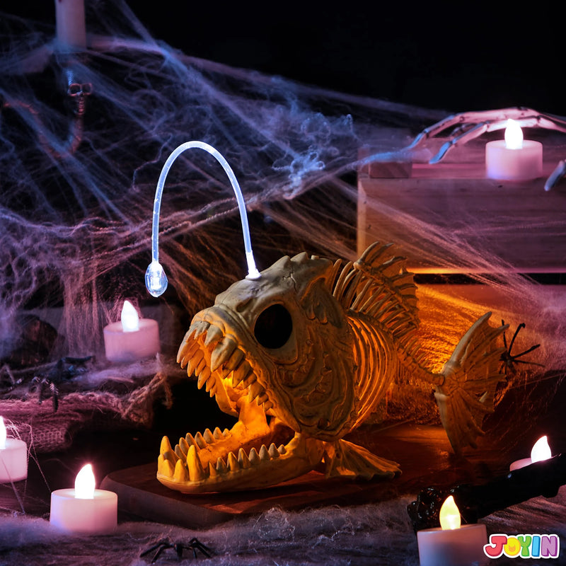 Halloween Skeleton Fish with LED Eye for Halloween Decoration