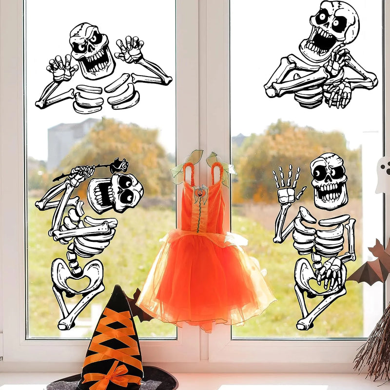JOYIN Halloween Skeleton Window Clings Decorations for Windows Glass Walls