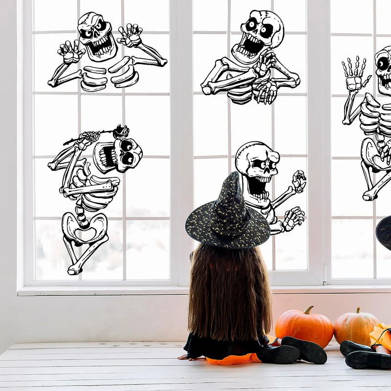 JOYIN Halloween Skeleton Window Clings Decorations for Windows Glass Walls