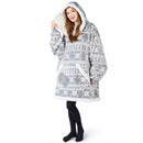 Adult Wearable Blanket Hoodie Fleece Sherpa Snowflake