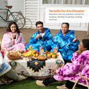 Adult Sherpa Wearable Blanket-Dark Blue Tie Dye