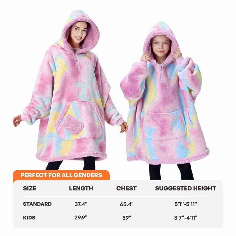 Adult Sherpa Wearable Blanket-Cotton Candy Tie Dye