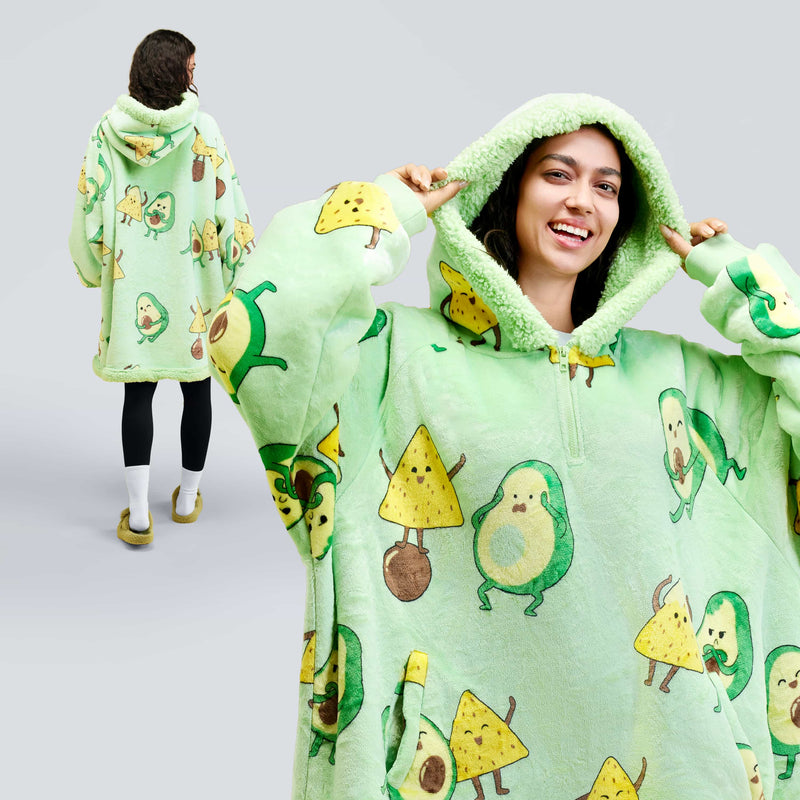 Adult Sherpa Wearable Blanket-Avocado