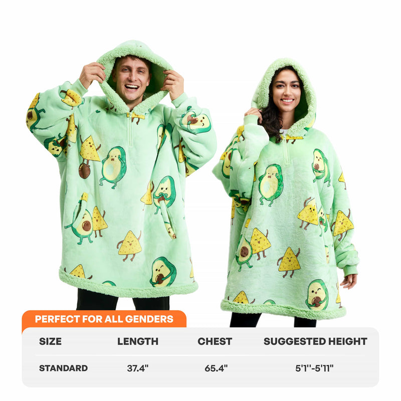 Adult Sherpa Wearable Blanket-Avocado